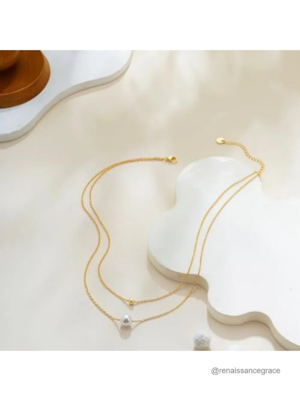 14K Gold Plated Freshwater Pearl Necklace Bridesmaid Gift